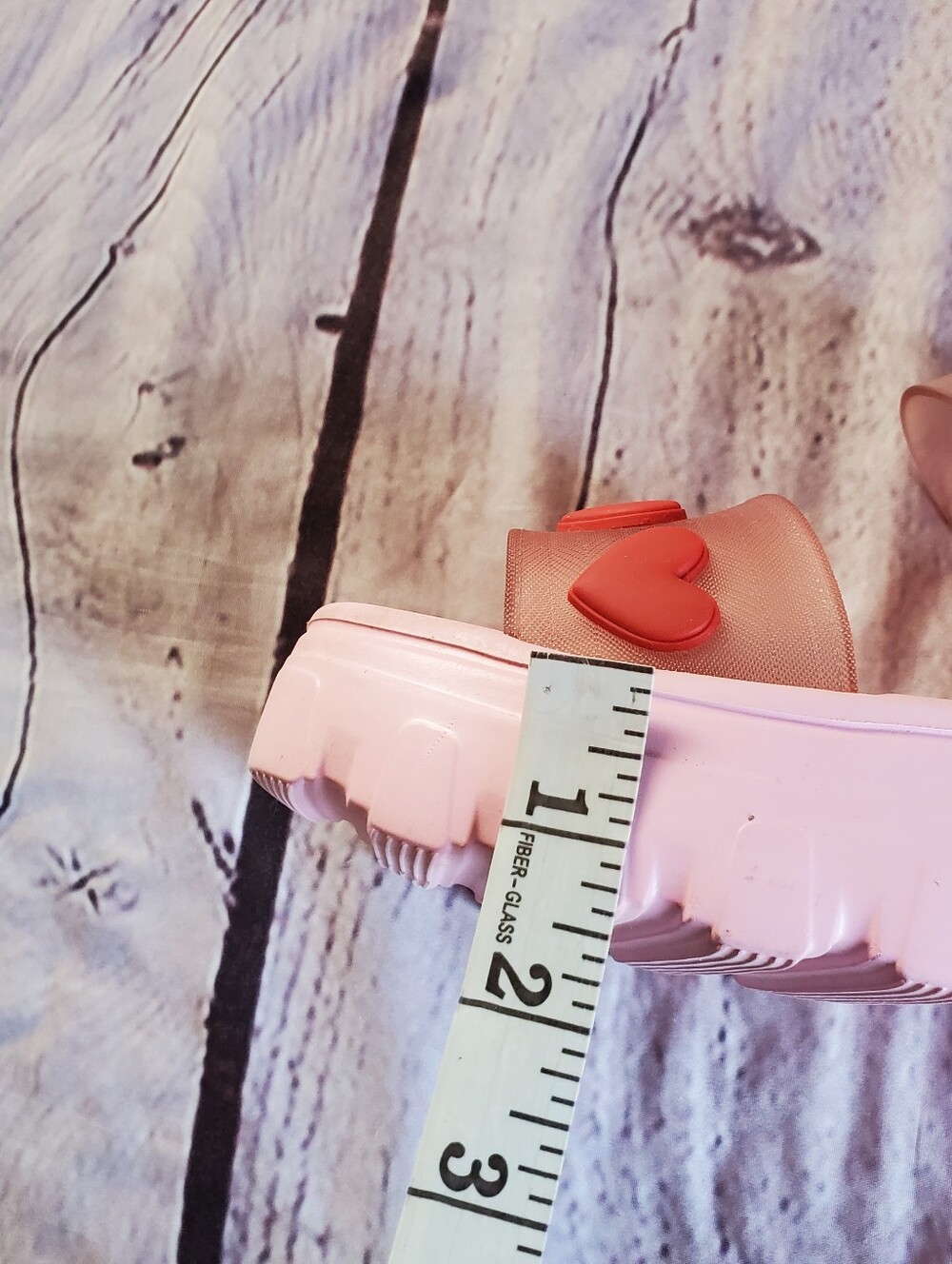 Melissa x Lazy Oaf Pink Platform Sandals with Red Heart Accents - Picture 13 of 13